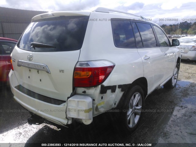 JTEDS42A092074332 - 2009 TOYOTA HIGHLANDER LIMITED WHITE photo 4