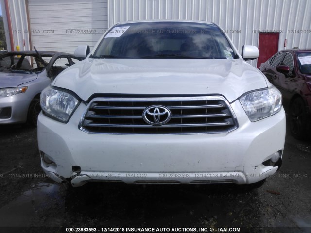 JTEDS42A092074332 - 2009 TOYOTA HIGHLANDER LIMITED WHITE photo 6