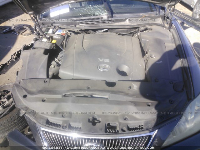 JTHBK262885079440 - 2008 LEXUS IS 250 GRAY photo 10