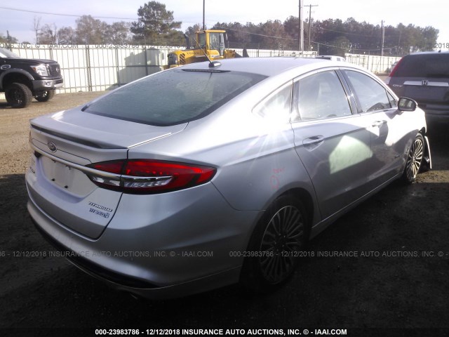 3FA6P0RU4HR309385 - 2017 FORD FUSION TITANIUM HEV SILVER photo 4