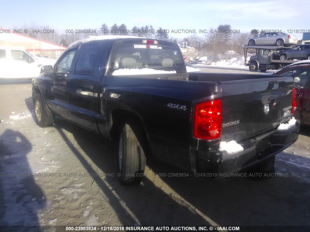 1D7CW3GK6AS221201 - 2010 DODGE DAKOTA SXT BLACK photo 3