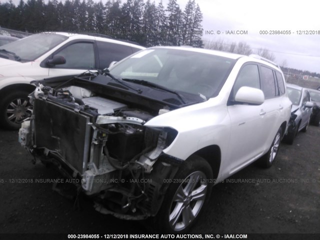 5TDDK3EH1AS024141 - 2010 TOYOTA HIGHLANDER LIMITED WHITE photo 2