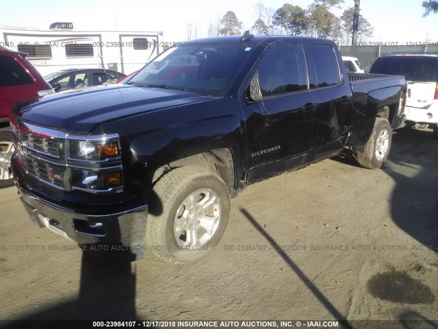 1GCVKREH3FZ207599 - 2015 CHEVROLET SILVERADO K1500 LT BLACK photo 2