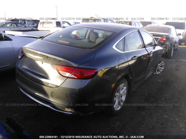 1C3CCCAB0GN169443 - 2016 CHRYSLER 200 LIMITED GRAY photo 4