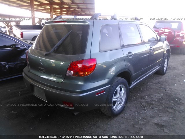 JA4LX31F74U019411 - 2004 MITSUBISHI OUTLANDER LS GREEN photo 4