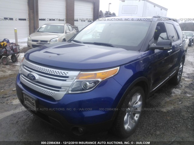 1FM5K7D80DGA10156 - 2013 FORD EXPLORER XLT BLUE photo 2