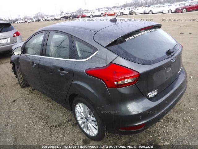 1FADP3N26JL202680 - 2018 FORD FOCUS TITANIUM GRAY photo 3