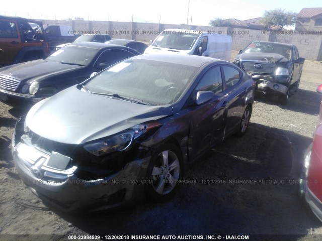 5NPDH4AE4DH372915 - 2013 HYUNDAI ELANTRA GLS/LIMITED GRAY photo 2