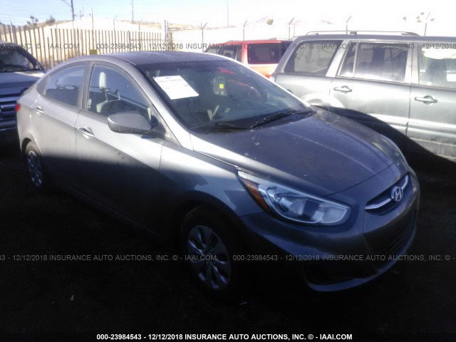 KMHCT4AE5GU105377 - 2016 HYUNDAI ACCENT SE GRAY photo 1