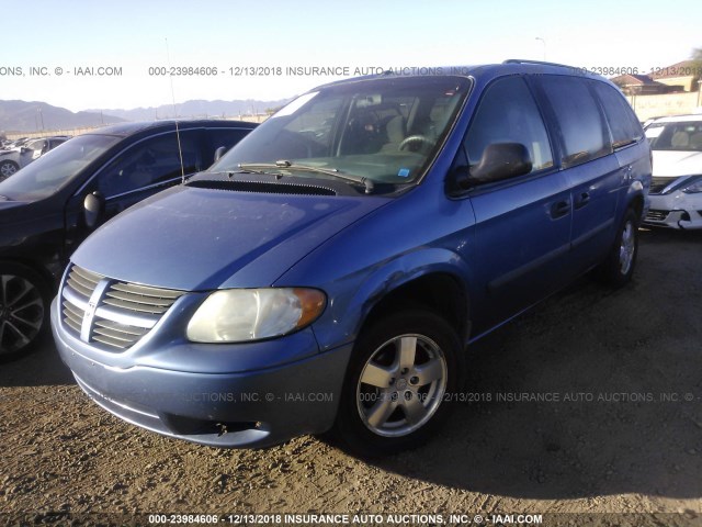 1D4GP24R17B171629 - 2007 DODGE GRAND CARAVAN SE BLUE photo 2