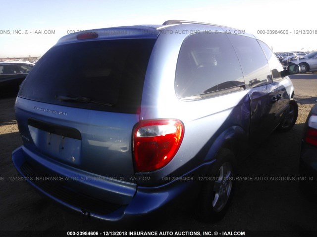 1D4GP24R17B171629 - 2007 DODGE GRAND CARAVAN SE BLUE photo 4