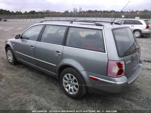 WVWVD63B83E328364 - 2003 VOLKSWAGEN PASSAT GLS GRAY photo 3