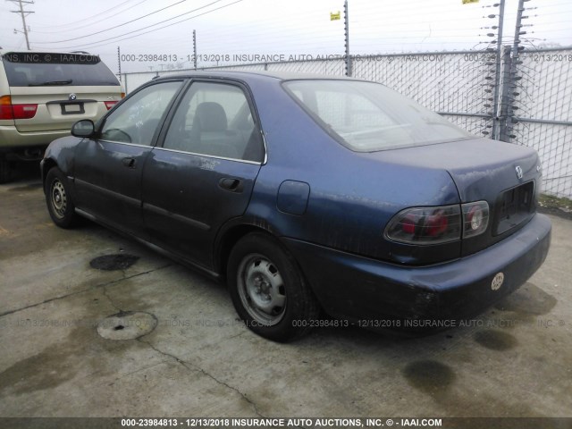 JHMEG8643SS039455 - 1995 HONDA CIVIC DX/LX BLUE photo 3