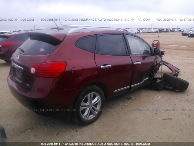 JN8AS5MT8CW268476 - 2012 NISSAN ROGUE S/SV ORANGE photo 4