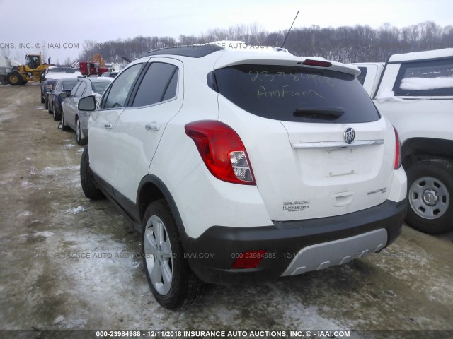 KL4CJESB1GB542237 - 2016 BUICK ENCORE WHITE photo 3