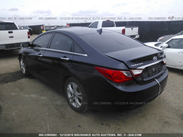 5NPEC4AC3BH265708 - 2011 HYUNDAI SONATA SE/LIMITED Dark Blue photo 3