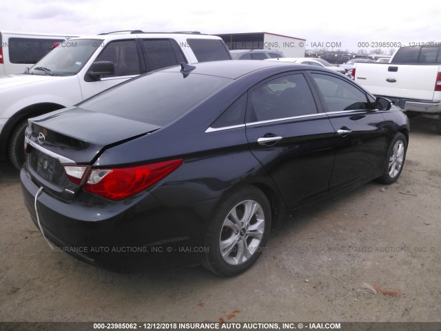 5NPEC4AC3BH265708 - 2011 HYUNDAI SONATA SE/LIMITED Dark Blue photo 4