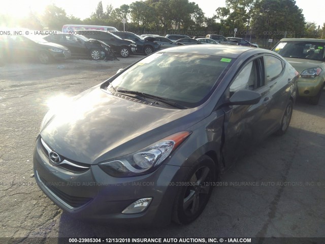 5NPDH4AE3CH145276 - 2012 HYUNDAI ELANTRA GLS/LIMITED GRAY photo 2