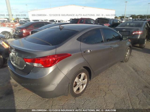 5NPDH4AE3CH145276 - 2012 HYUNDAI ELANTRA GLS/LIMITED GRAY photo 4