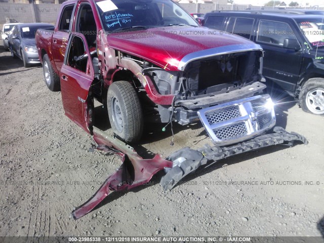 1D7RB1CT6AS169061 - 2010 DODGE RAM 1500 RED photo 6