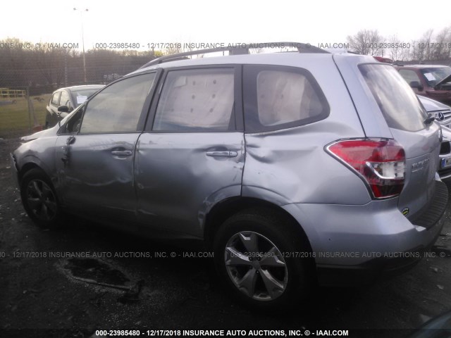 JF2SJABC7GH418278 - 2016 SUBARU FORESTER 2.5I SILVER photo 3