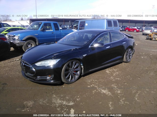 5YJSA1H19EFP58095 - 2014 TESLA MODEL S BLACK photo 2