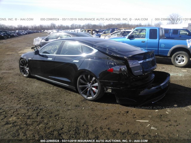 5YJSA1H19EFP58095 - 2014 TESLA MODEL S BLACK photo 3