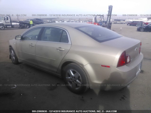 1G1ZG57B28F249358 - 2008 CHEVROLET MALIBU LS GOLD photo 3
