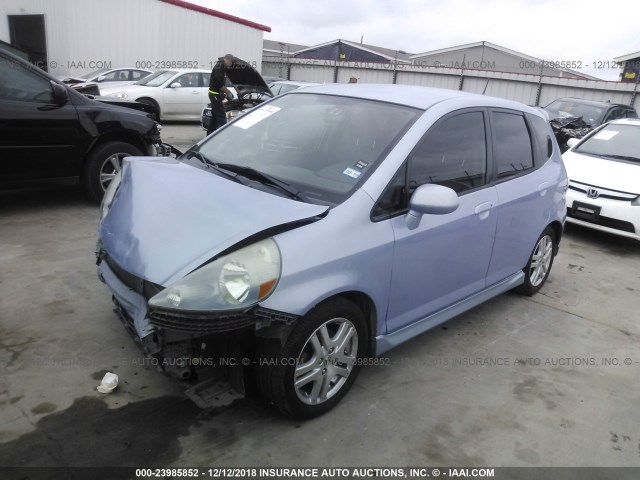 JHMGD38658S057399 - 2008 HONDA FIT SPORT BLUE photo 2