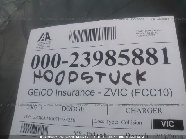 2B3KA43G07H784256 - 2007 DODGE CHARGER SE/SXT RED photo 10