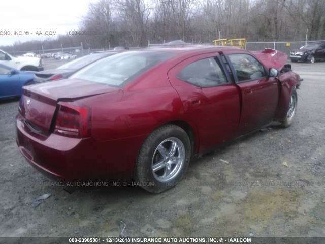 2B3KA43G07H784256 - 2007 DODGE CHARGER SE/SXT RED photo 4