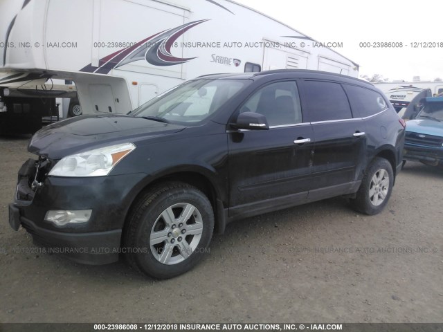 1GNKVGED2BJ240900 - 2011 CHEVROLET TRAVERSE LT BLACK photo 2