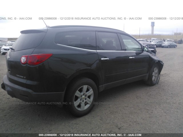 1GNKVGED2BJ240900 - 2011 CHEVROLET TRAVERSE LT BLACK photo 4