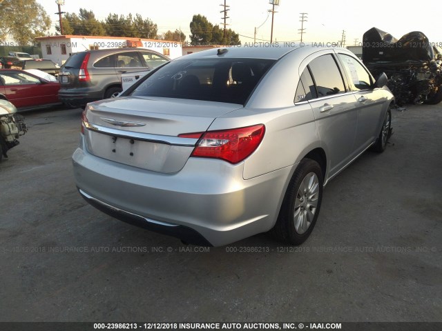 1C3CCBABXCN101560 - 2012 CHRYSLER 200 LX SILVER photo 4