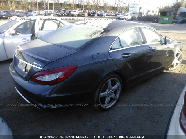 WDDLJ9BB4EA120100 - 2014 MERCEDES-BENZ CLS 550 4MATIC GRAY photo 4