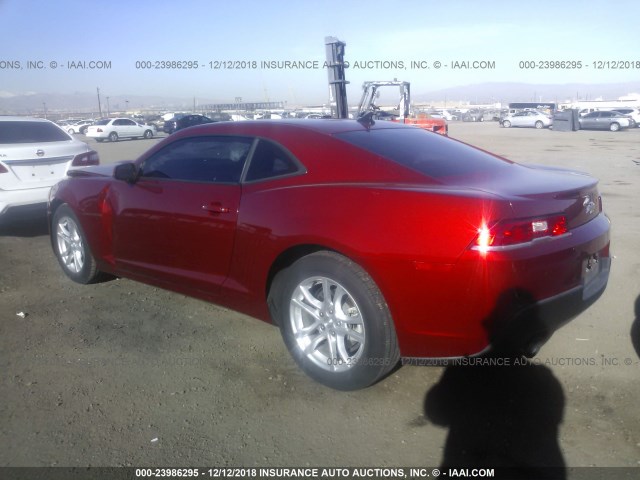 2G1FA1E38E9323640 - 2014 CHEVROLET CAMARO LS RED photo 3