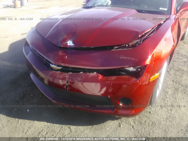 2G1FA1E38E9323640 - 2014 CHEVROLET CAMARO LS RED photo 6