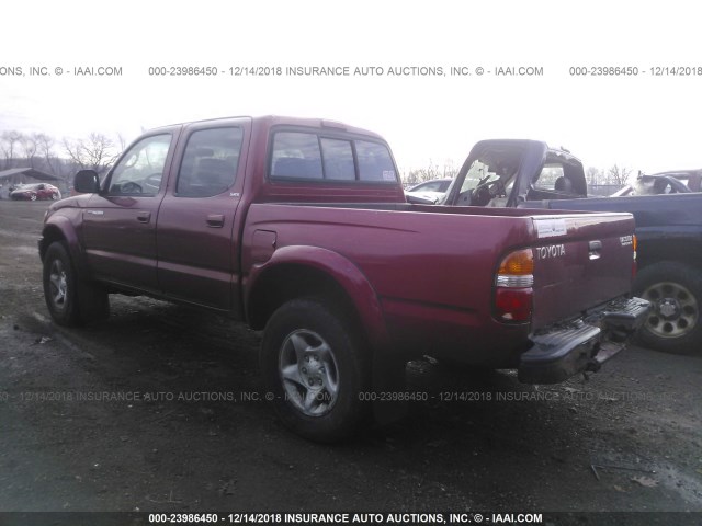 5TEGN92N33Z175666 - 2003 TOYOTA TACOMA DOUBLE CAB PRERUNNER RED photo 3