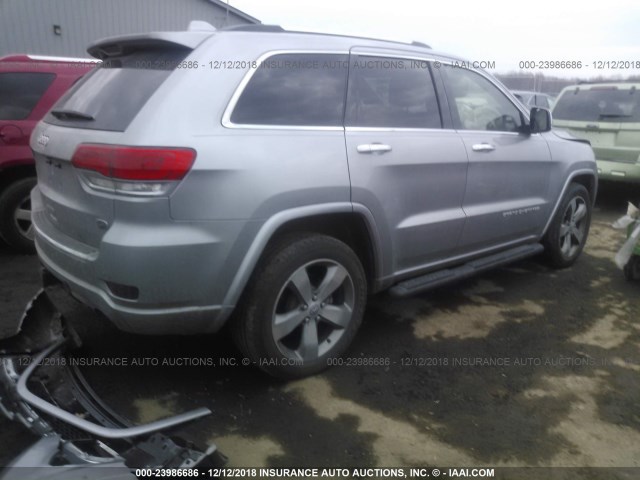 1C4RJECT4EC382613 - 2014 JEEP GRAND CHEROKEE OVERLAND SILVER photo 4