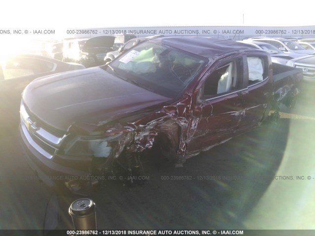 1GCGTCEN6J1112664 - 2018 CHEVROLET COLORADO LT RED photo 2