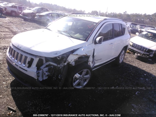 1C4NJCEA1ED894175 - 2014 JEEP COMPASS LATITUDE WHITE photo 2