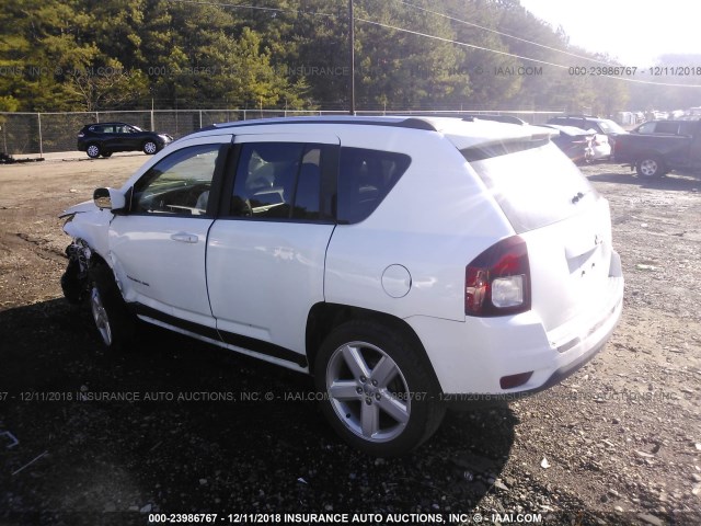 1C4NJCEA1ED894175 - 2014 JEEP COMPASS LATITUDE WHITE photo 3