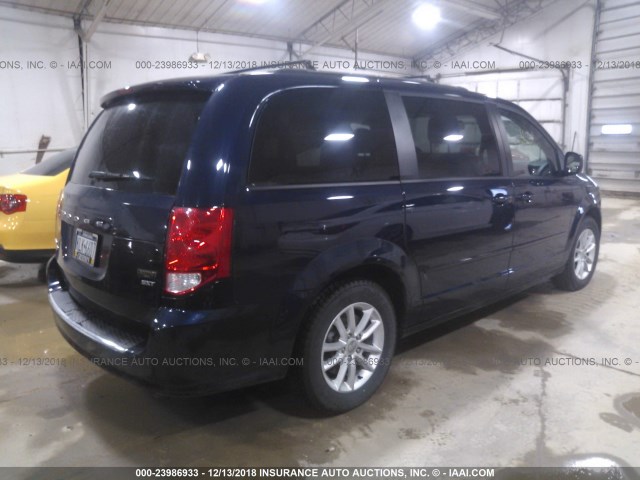 2C4RDGCG8ER419210 - 2014 DODGE GRAND CARAVAN SXT BLUE photo 4