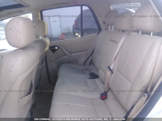 4JGAB72E11A273178 - 2001 MERCEDES-BENZ ML 430 WHITE photo 8