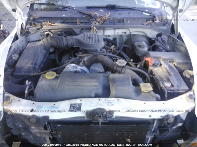 1B7GL2AZX1S114429 - 2001 DODGE DAKOTA QUAD WHITE photo 10