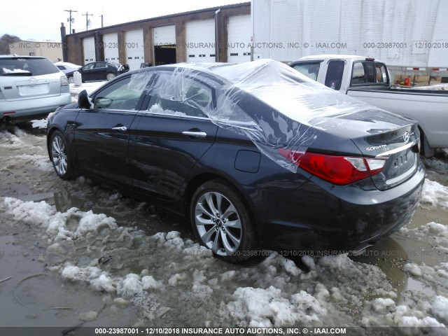 5NPEC4AC8CH493169 - 2012 HYUNDAI SONATA SE/LIMITED Dark Blue photo 3