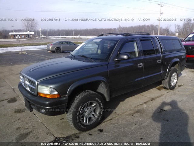 1D7HG38N44S552634 - 2004 DODGE DAKOTA QUAD SPORT GRAY photo 2