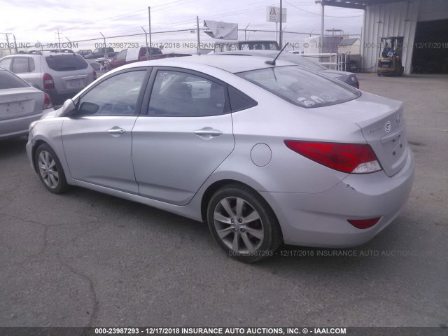 KMHCU4AE2CU056632 - 2012 HYUNDAI ACCENT GLS/GS/SE SILVER photo 3