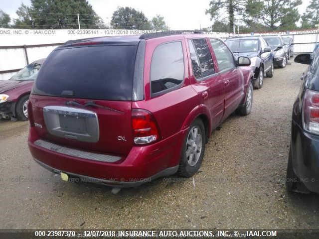 5GADT13S142230685 - 2004 BUICK RAINIER CXL MAROON photo 4