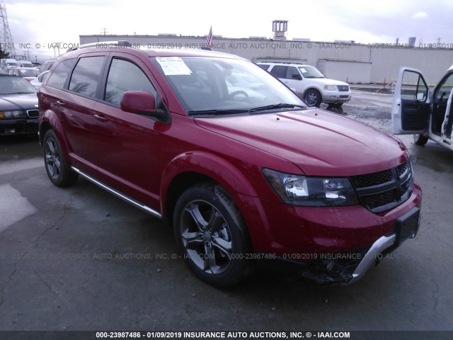 3C4PDCGG6JT408983 - 2018 DODGE JOURNEY CROSSROAD RED photo 1